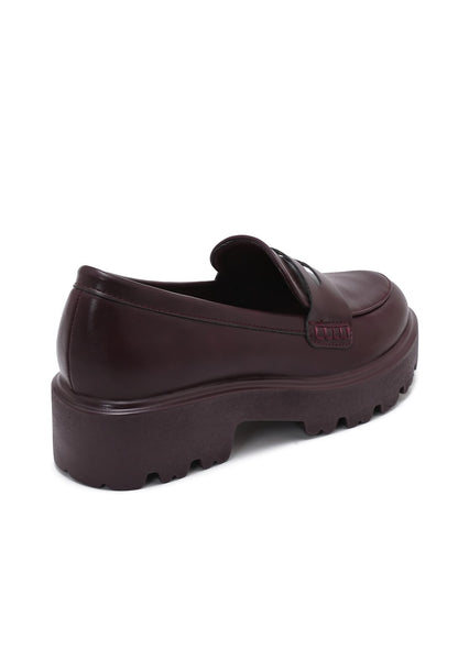 MOCASSINS WINE À SEMELLE ÉPAISSE H8-1375M