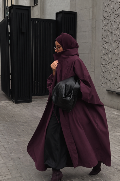 TRENCH 800228 OVERSIZE À NOUER PRUNE