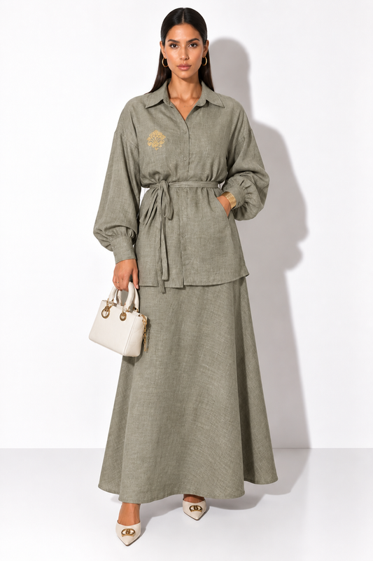 SKIRT SET 3140 KHAKI