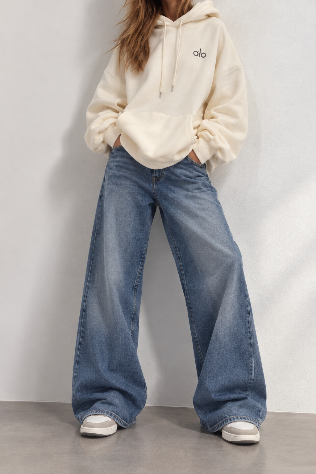 SWEAT À CAPUCHE BEIGE OVERSIZE H15052