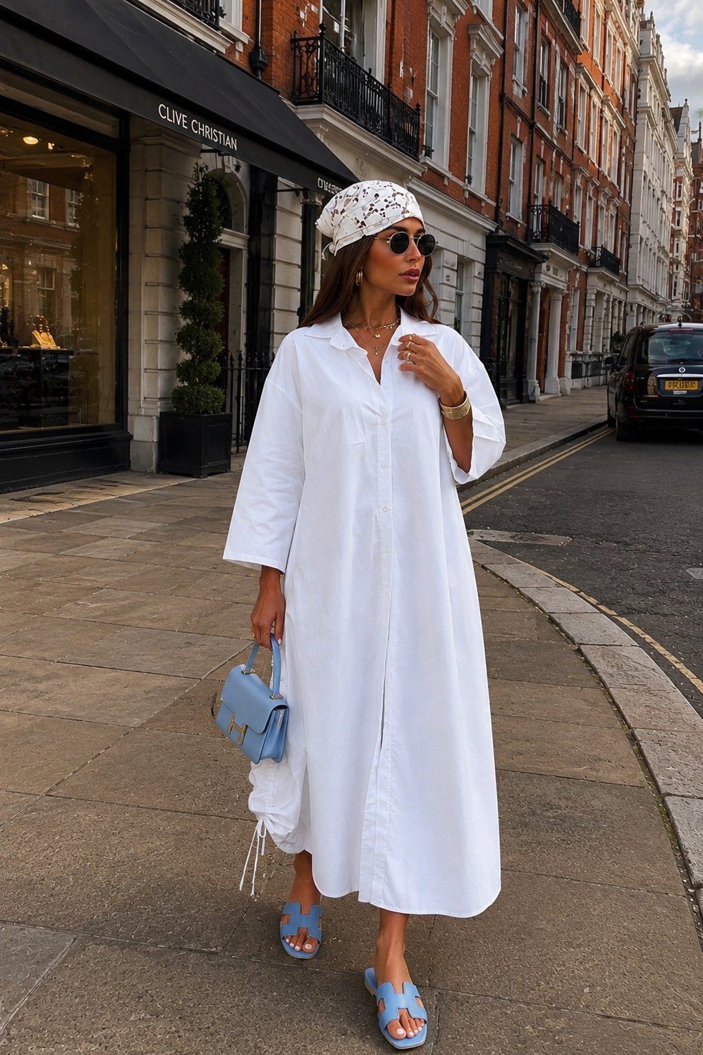 OVERSIZED SHIRT SIDE SLIT 50816 WHITE