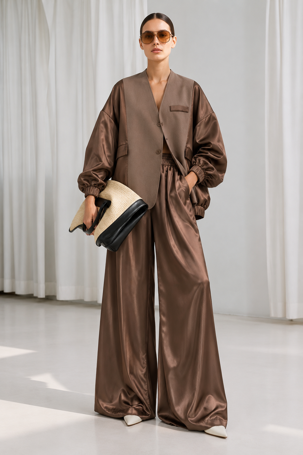 PANTALON CATTY FLUIDE CHOCO