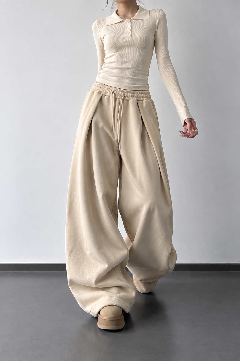 PANTALON BEIGE WIDE LEG 1791