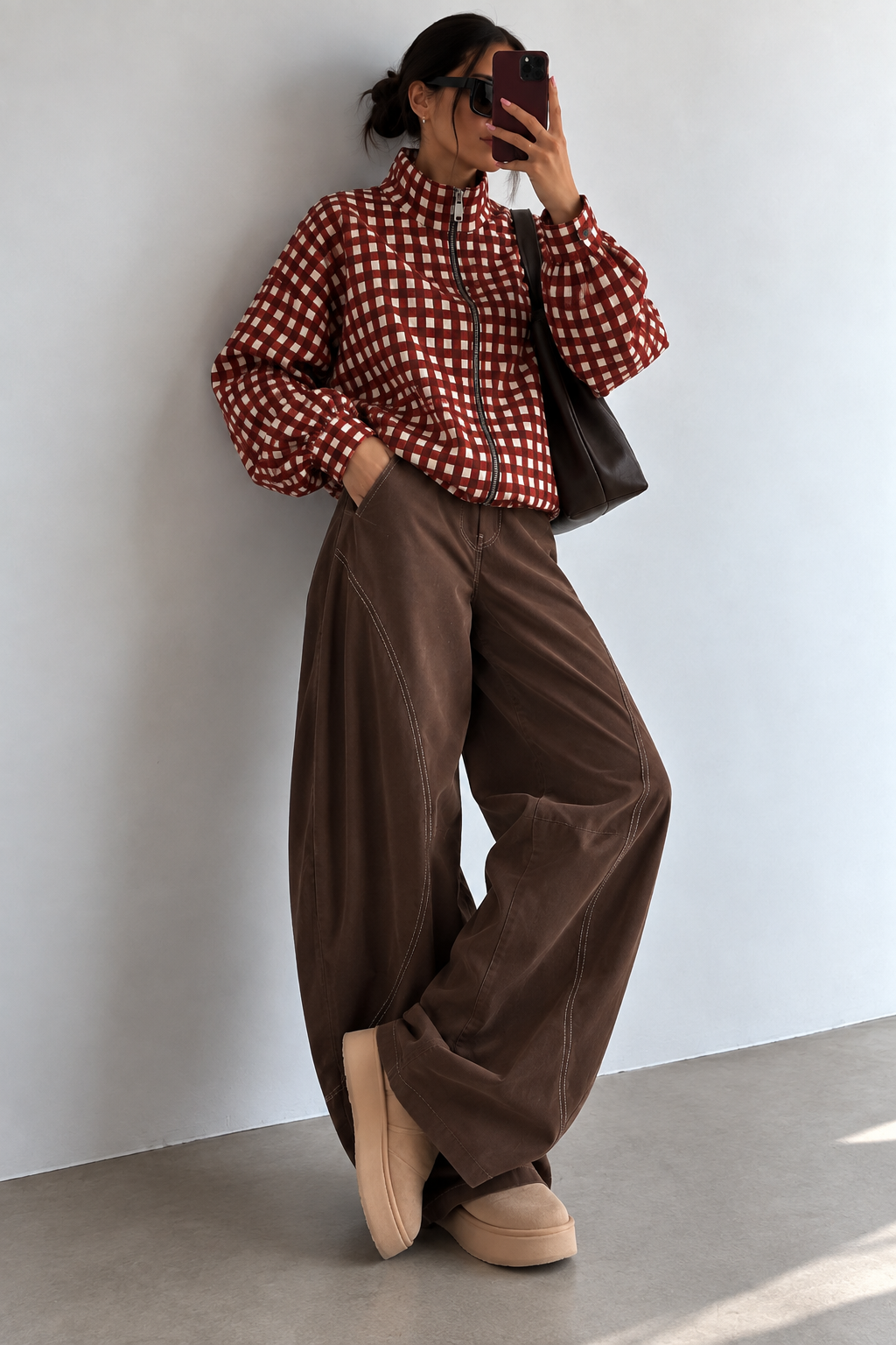 VESTE CHECK ROUGE 8771