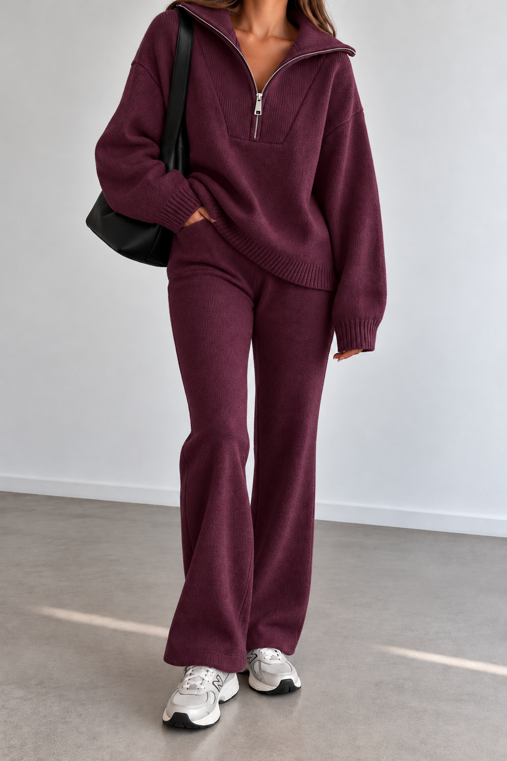 ENSEMBLE PRUNE MAILLE ZIPPÉ 26319