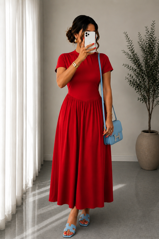 ROBE MYB 5257 ROUGE