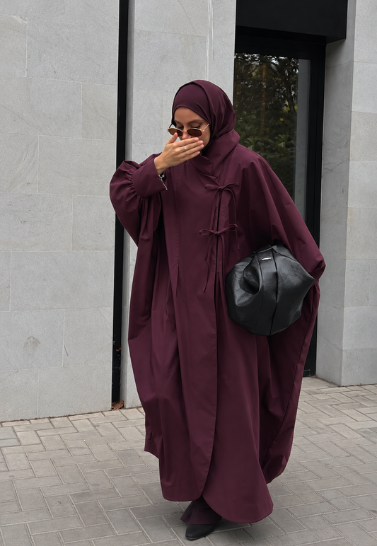 TRENCH 800228 OVERSIZE À NOUER PRUNE