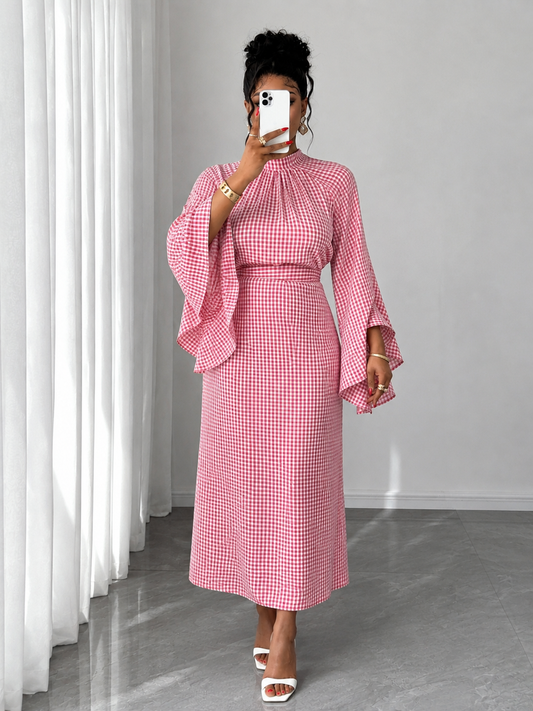 ROBE VICHY 50526 ROUGE