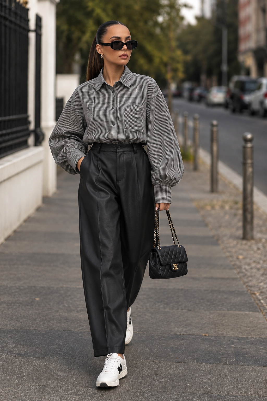 PANTALON SIMILI CUIR 1022 CASUAL NOIR
