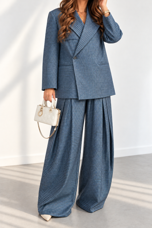 BLAZER À CARREAUX NAVY 88662-2