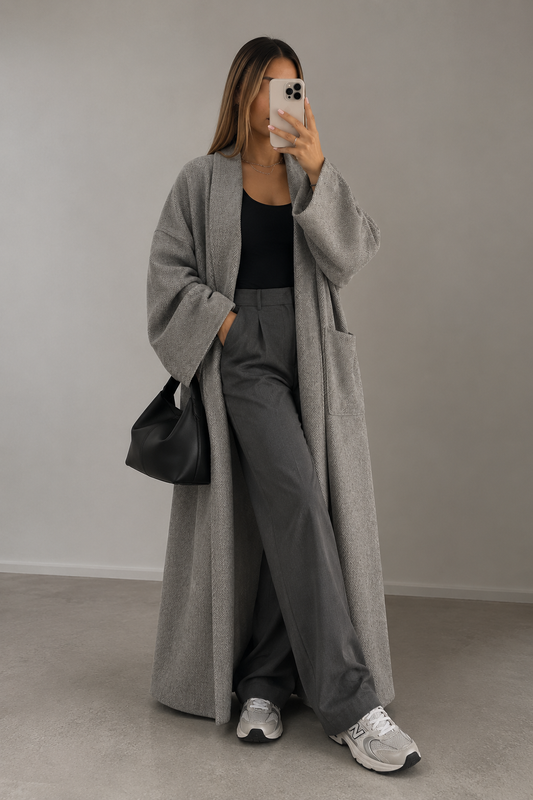 MANTEAU VELYNA GRIS - DESIGN MADE IN UAE
