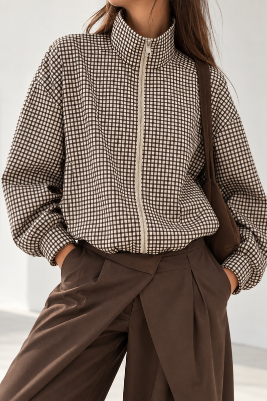 VESTE HALEY À CARREAUX CHOCO/WHITE 8761