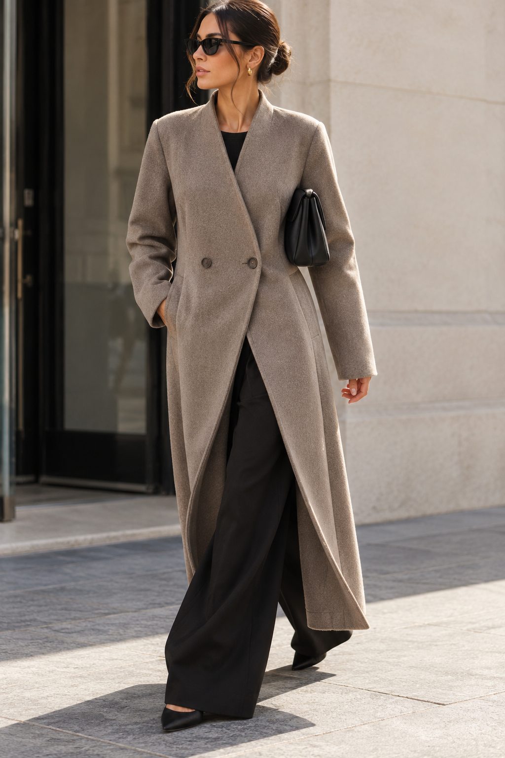 MANTEAU CACHE-COEUR TAUPE 5256