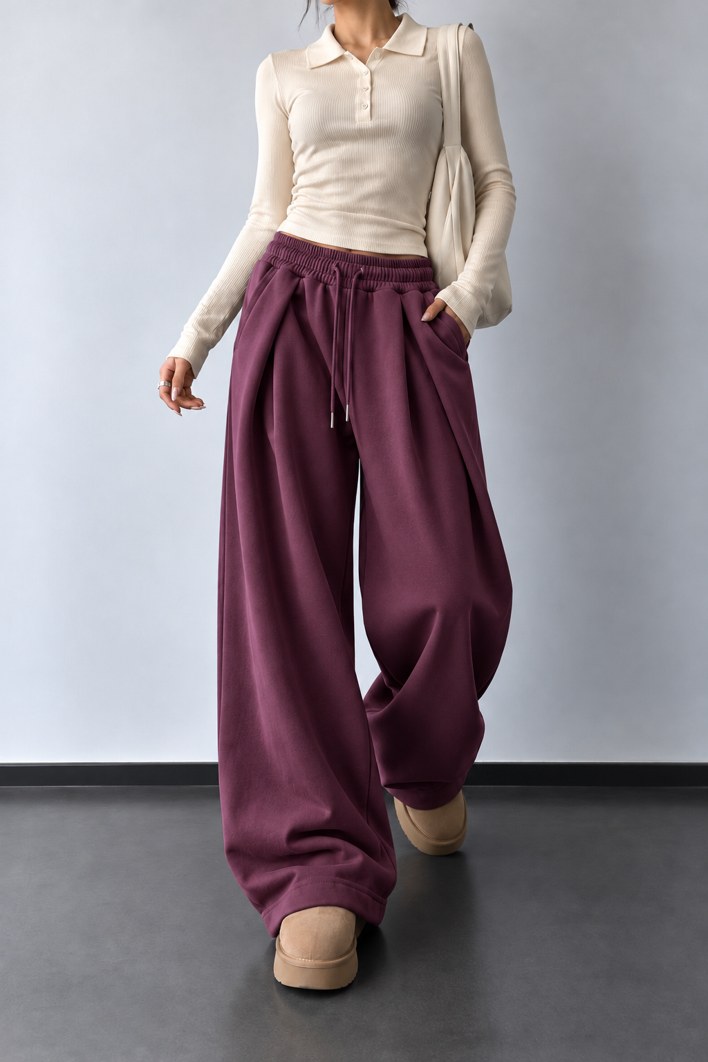 PANTALON PRUNE WIDE LEG 1791