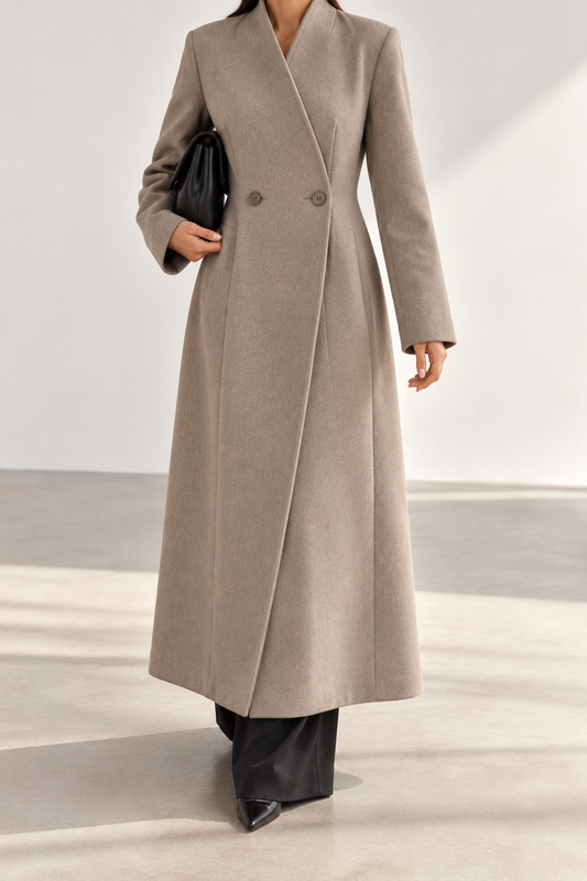 MANTEAU CACHE-COEUR TAUPE 5256