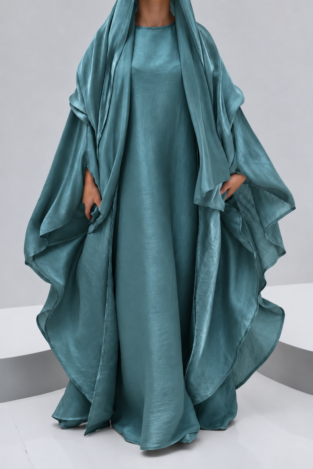 ABAYA EID LUXE - HALWA VERT DEAU