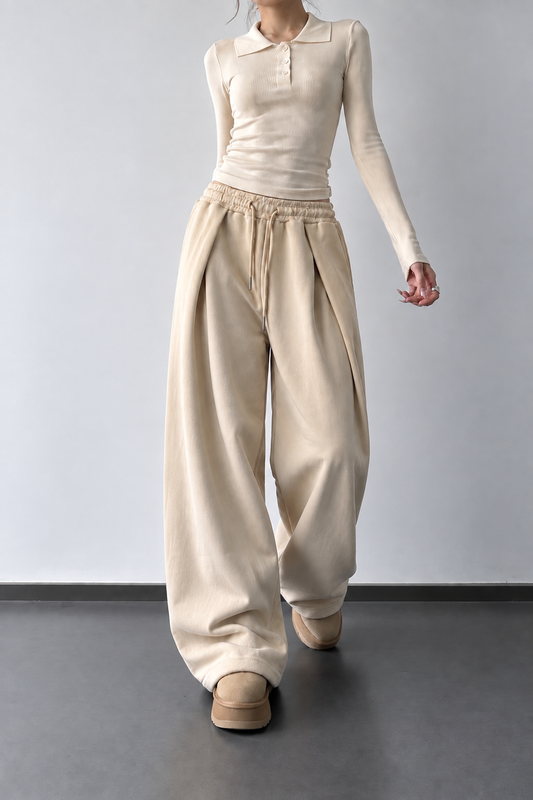 PANTALON BEIGE WIDE LEG 1791