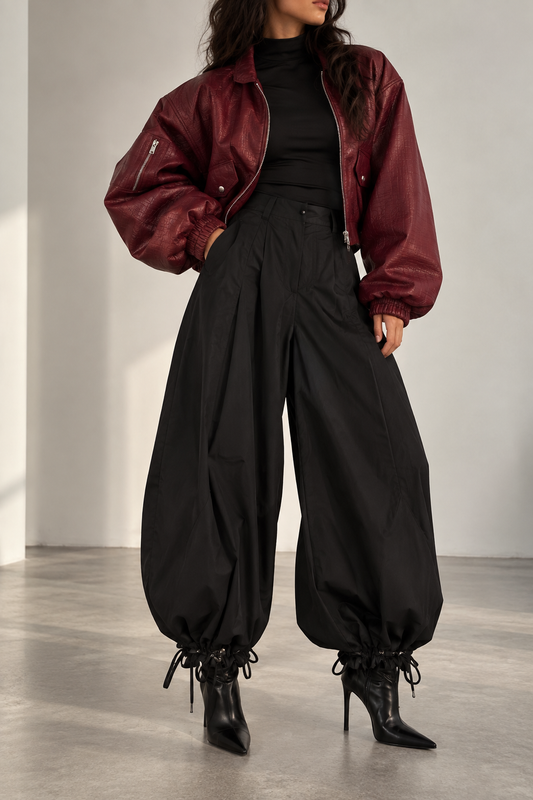PANTALON WIDE LEG 2-en-1 NOIR P16757
