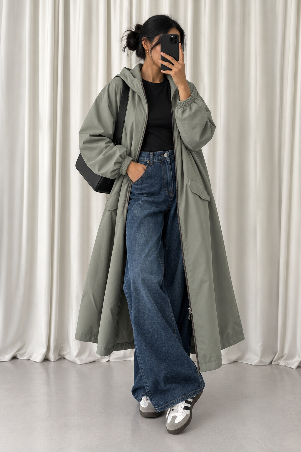 VESTE PARKA KAKI À CAPUCHE B8441-1