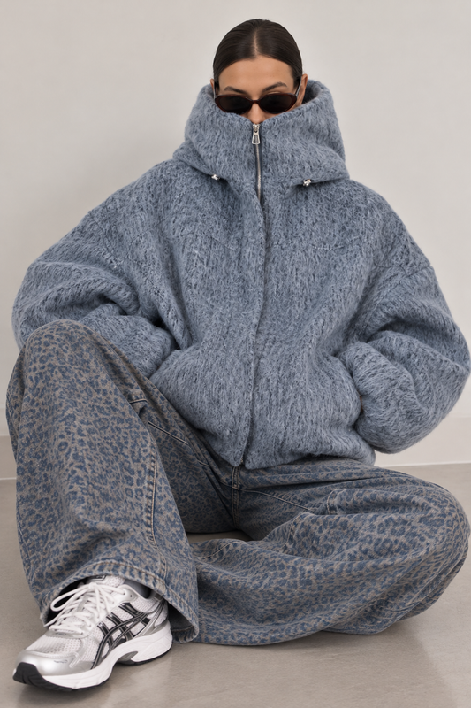 VESTE TEDDY CLOUD BLEU/GRIS JZM010