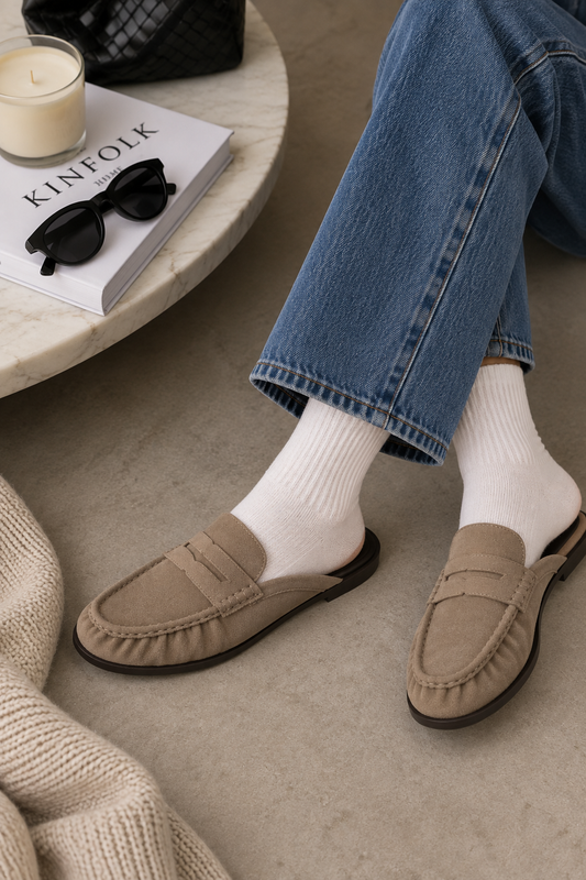MOCASSINS TAUPE SOFT & CHIC H8-1377M