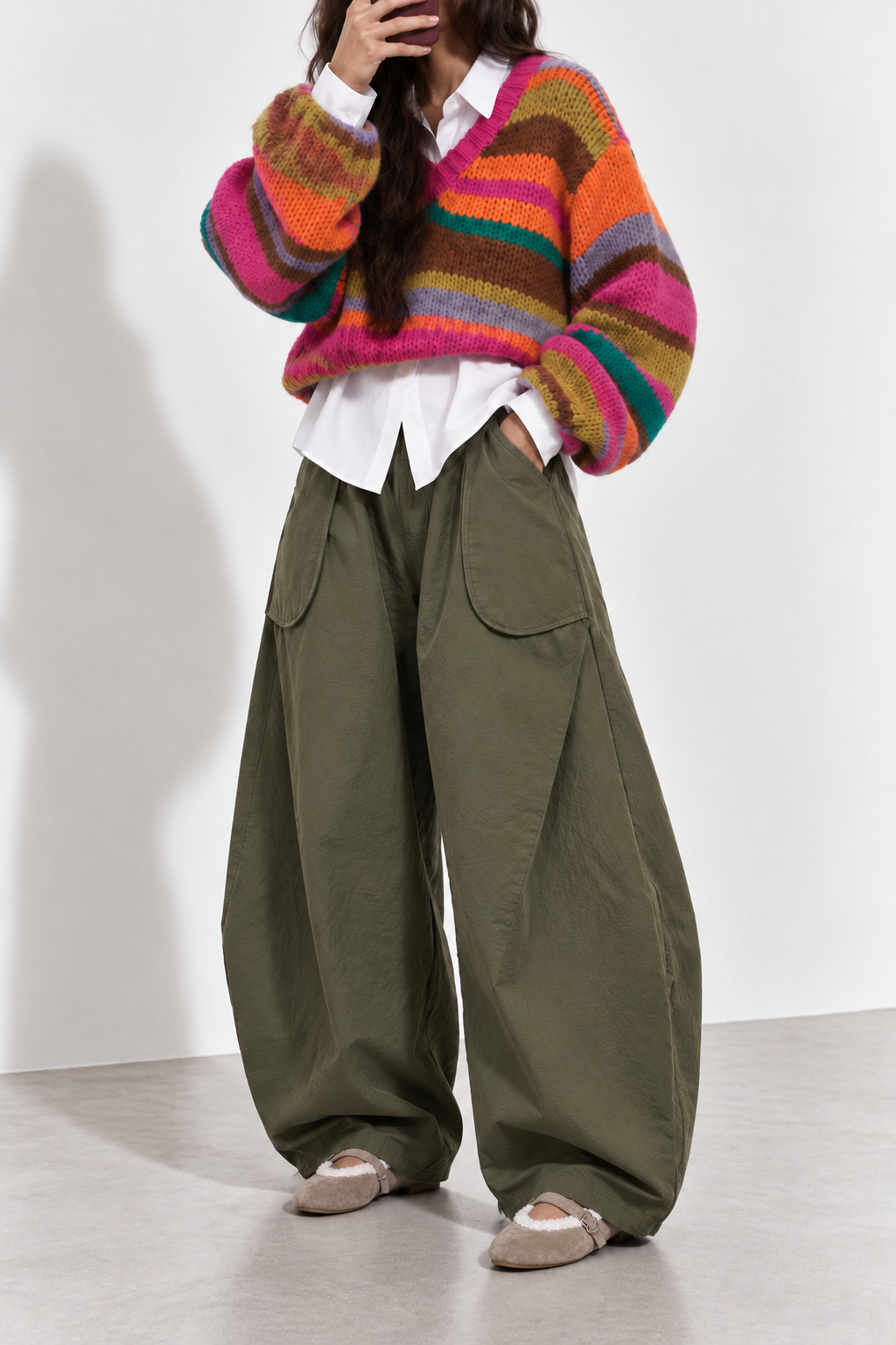 PANTALON OVERSIZE KAKI P17007
