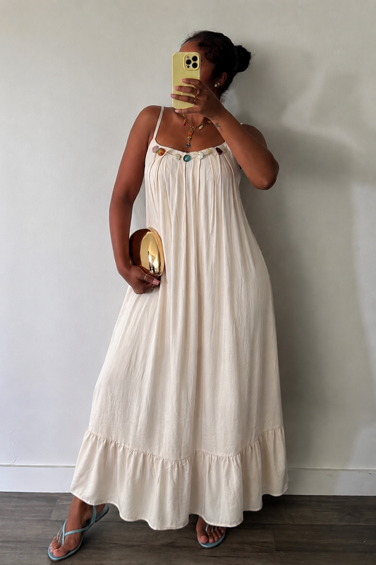 ROBE BIJOUX K6-08 TAUPE QUALITE PREMIUM