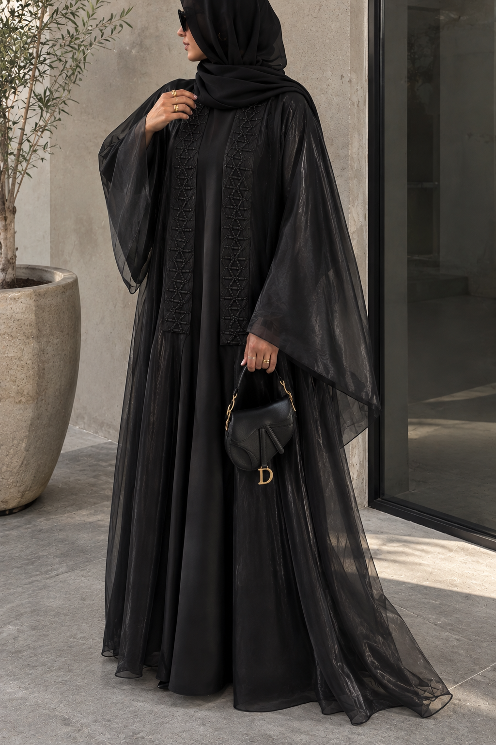ABAYA ORGANZA EID – RAYANE NOIR