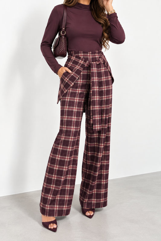 PANTALON EFFET PORTEFEUILLE BORDEAUX 7960