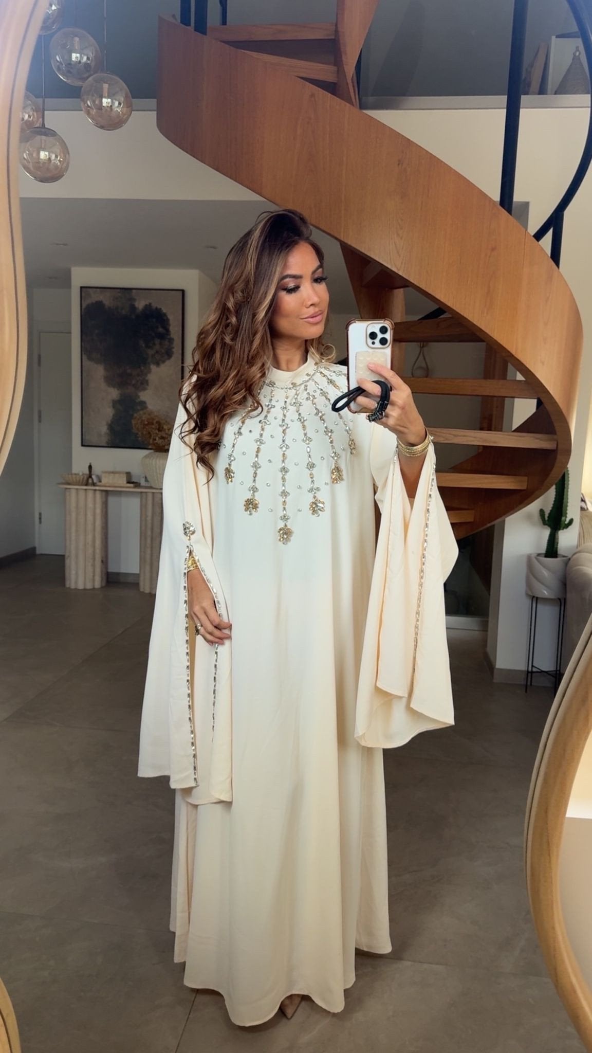 ABAYA STRASS EDF8017 BEIGE