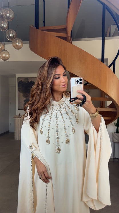 ABAYA STRASS EDF8017 BEIGE