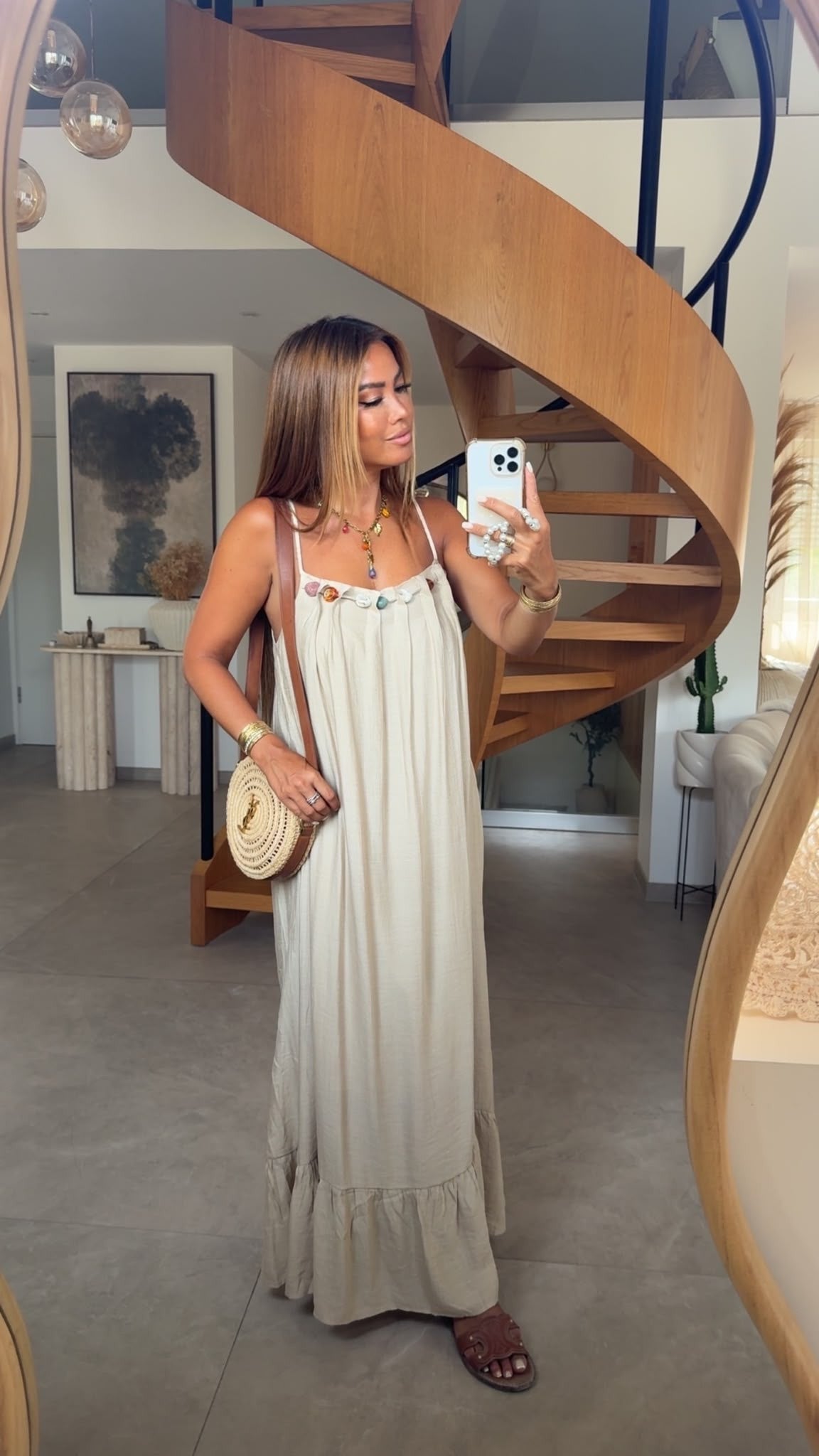 ROBE BIJOUX K6-08 TAUPE QUALITE PREMIUM