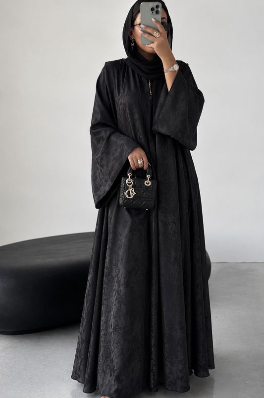 ABAYA UMBRELLA BLACK FLOWER