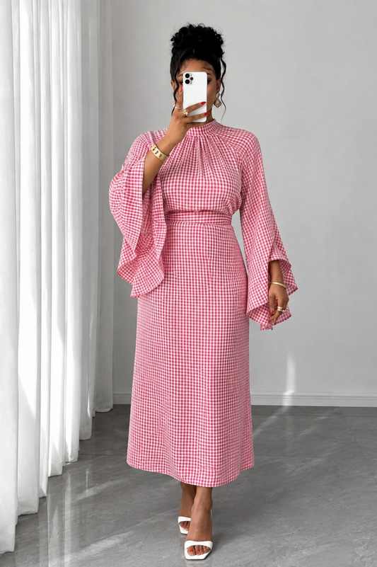 ROBE VICHY 50526 ROUGE